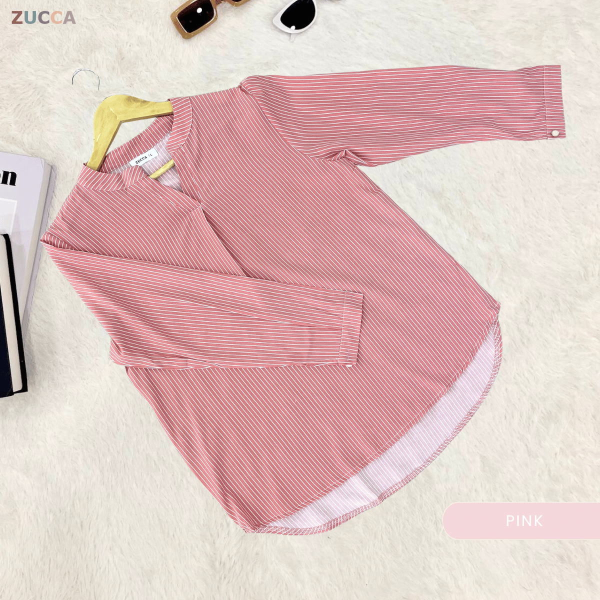 ZUCCA REINA COMFY PLAIN V-NECK BLOUSE - DM144