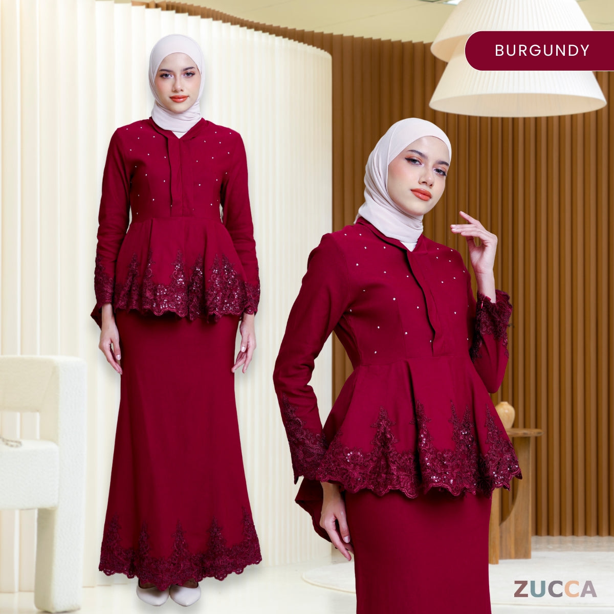 ZUCCA SOFEA WOMEN PEPLUM PEARL KURUNG - PL003