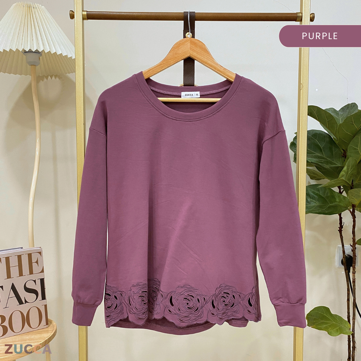 ZUCCA NYLA EMBROIDERY HEM WOMEN BLOUSE - MA018