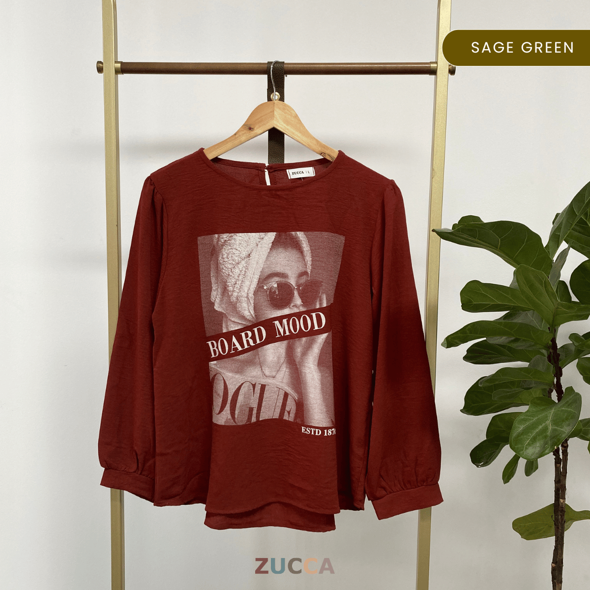 ZUCCA NAYANA BLOUS WANITA COTTON CEY BERCETAK - DM110