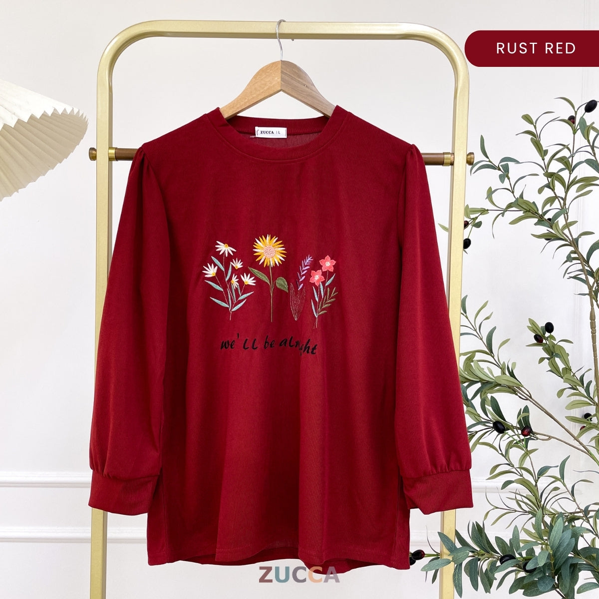 ZUCCA LADINA PEREMPUAN KASUAL EMBROIDERED SHIRT LONG SLEEVE- DM165