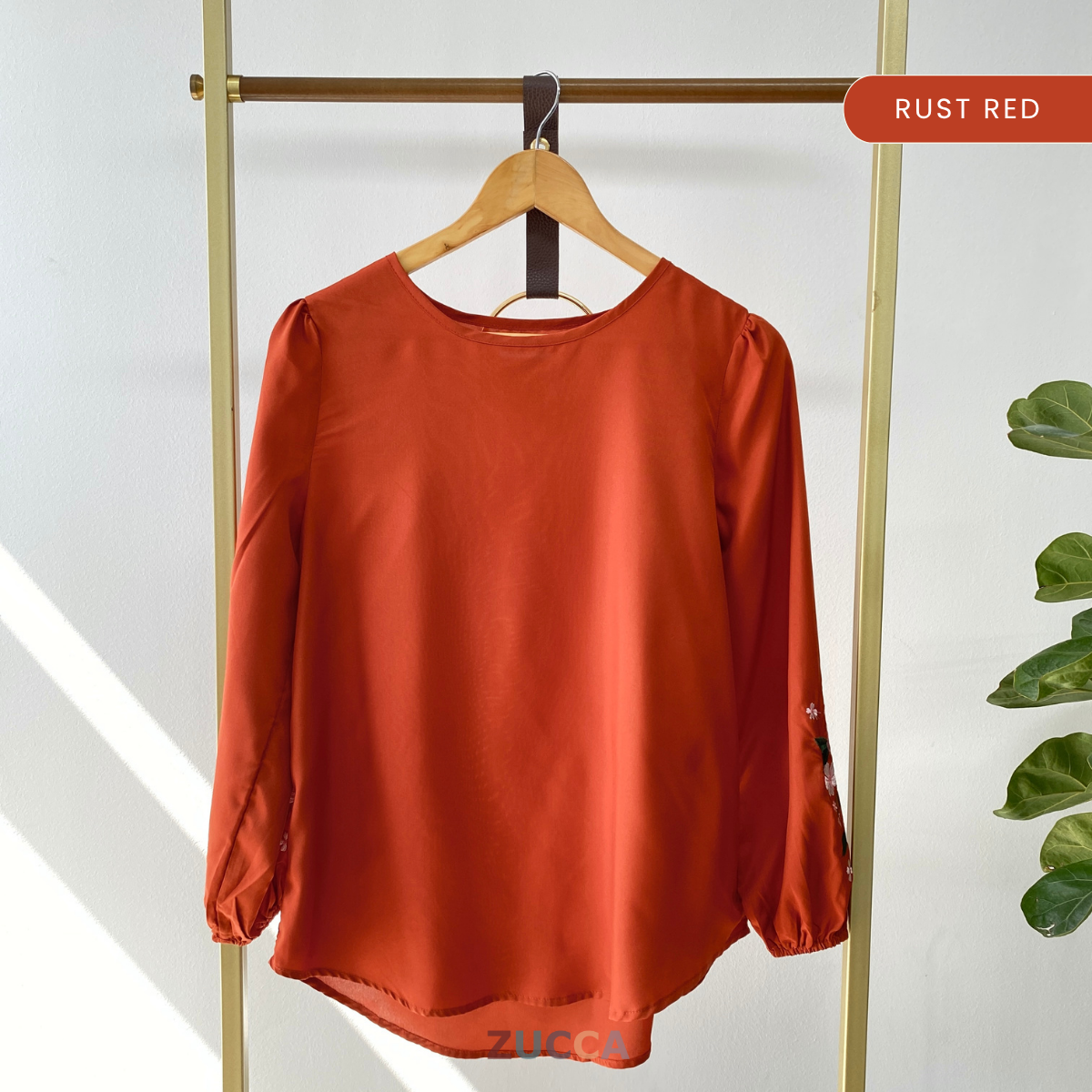 ZUCCA LILIA FLORAL EMBROIDERY SLEEVE BLOUSE - MA064