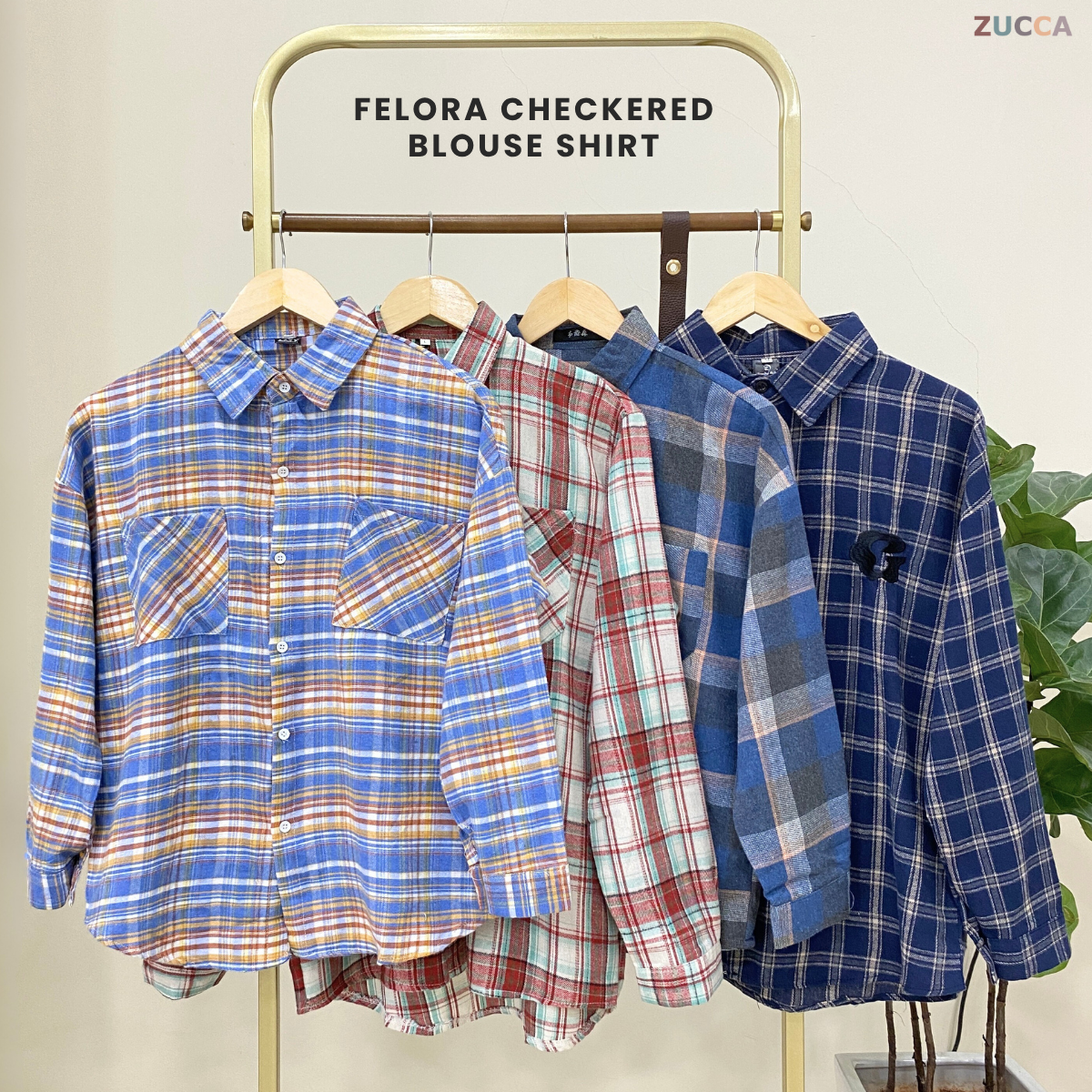 Felora Checkered Blouse Shirt - SU001