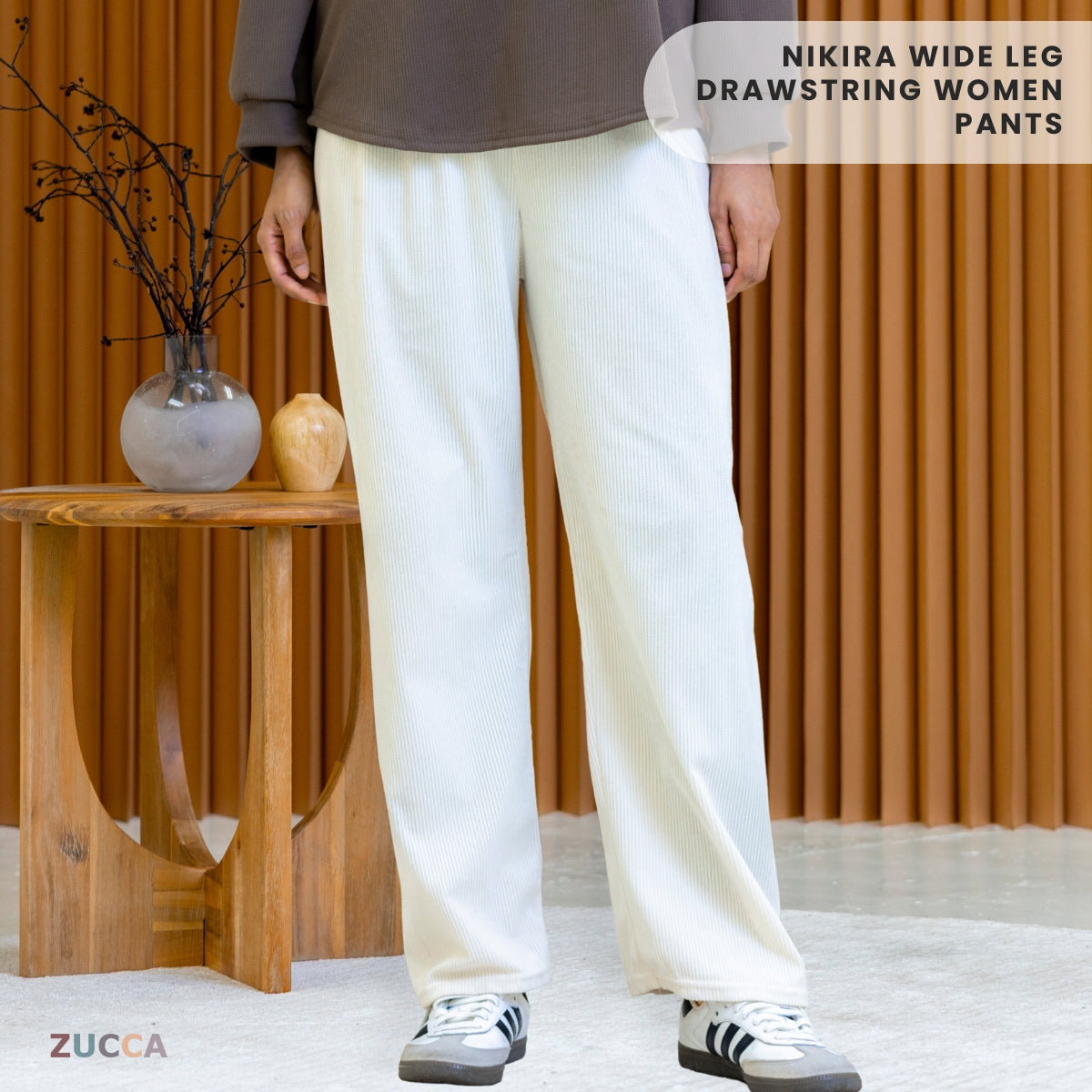 ZUCCA NIKIRA WIDE LEG DRAWSTRING WOMEN PANTS - SU004 PALAZZO