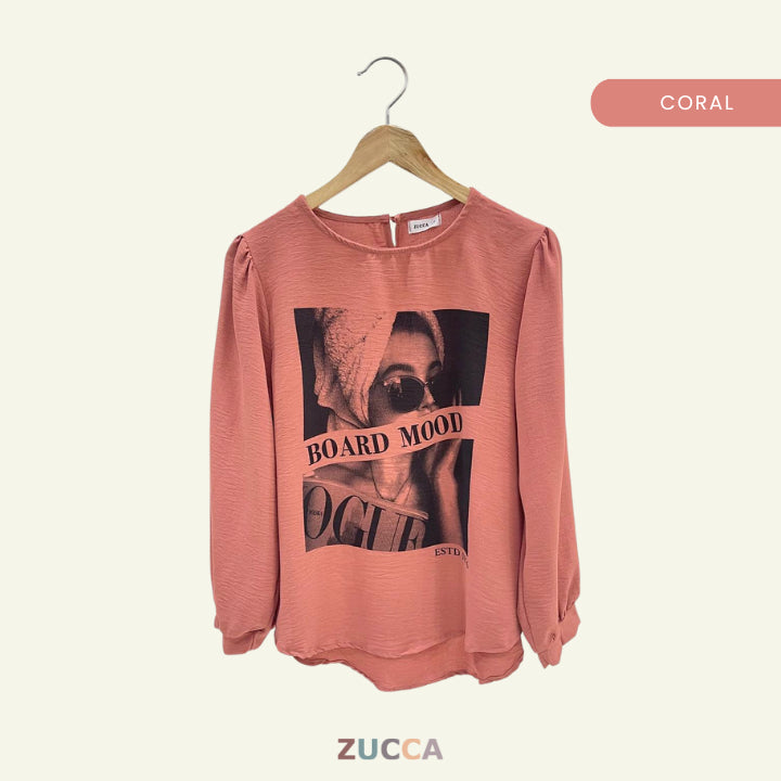 ZUCCA NAYANA BLOUS WANITA COTTON CEY BERCETAK - DM110